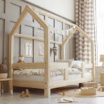 Luletto: Παιδικό κρεβάτι Montessori Barriera Duo 90x200 από φυσικό ξύλο.