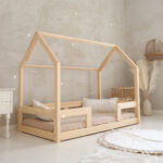 Παιδικό κρεβάτι Montessori Barriera Duo Luletto, φυσικό ξύλο, 90x200.