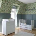 Ξύλινο βρεφικό κρεβάτι Bambi White 60x120cm με συρτάρι, BabyCute