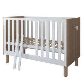 Βρεφικό κρεβάτι Loft BabyCute 60x120cm white natural με ξύλινα πόδια