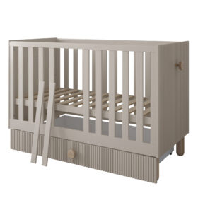 Βρεφικό κρεβάτι Loft BabyCute 60x120cm white natural με ξύλινα πόδια