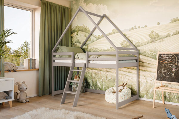 Υπερυψωμένο Κρεβάτι Moon από μασίφ ξύλο