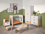 Βρεφικό κρεβάτι Friendly White & Natural BabyCute 60x120cm.
