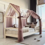 Κουρτίνα Οροφής Bianco Bed Cappuccino Voile Luletto για παιδικό κρεβάτι