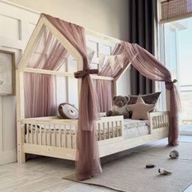 Κουρτίνα Οροφής Bianco Bed Cappuccino Voile Luletto για παιδικό κρεβάτι