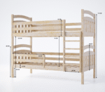 Κουκέτα Sofia από μασίφ ξύλο Grey 90x200cm, ιδανική κουκέτα.