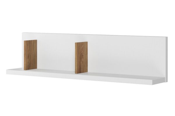 Ραφιέρα Γραφείου Simi White & Natural MS-07: Λευκή ραφιέρα με ξύλινα διαχωριστικά.