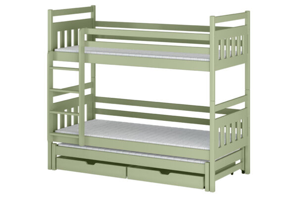 Κουκέτα Seweryn με συρόμενο cashmere, μασίφ ξύλο, 90x200cm, παιδικό δωμάτιο.