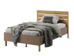 Κρεβάτι Lenny Natural & Mocha 120x200cm: Μοντέρνο ξύλινο κρεβάτι.