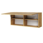 Κρεμαστό Ντουλάπι Teen Flex Natural TF-12 με ράφια και ξύλινη όψη.