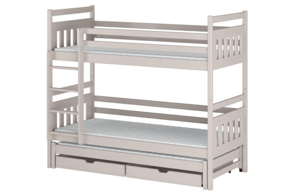 Κουκέτα Seweryn με συρόμενο κρεβάτι, μασίφ ξύλο cashmere, 90x200cm.