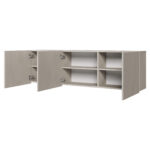 Κρεμαστό ντουλάπι Teen Flex Silk TF-09: Γκρι ντουλάπι τοίχου με ράφια.