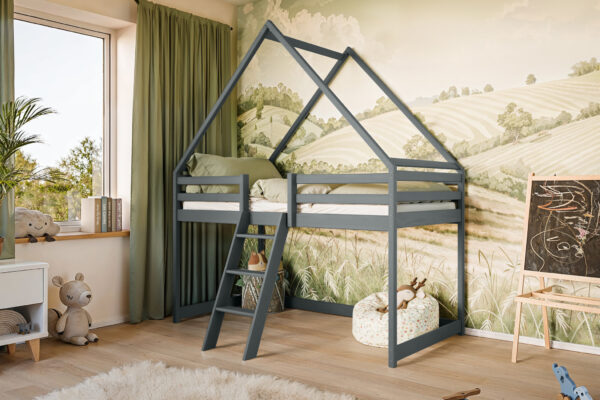 Υπερυψωμένο Κρεβάτι Moon από μασίφ ξύλο