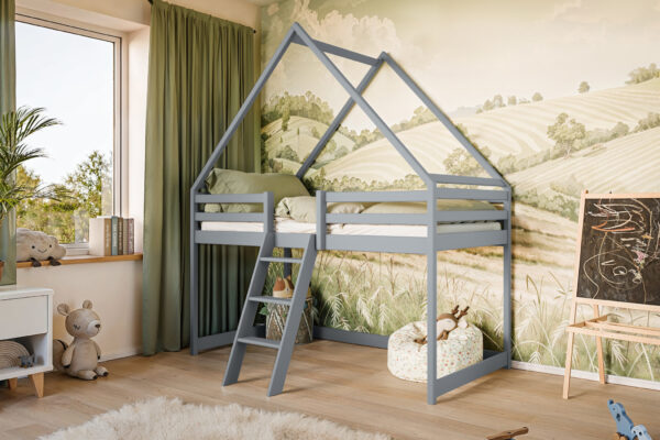 Υπερυψωμένο Κρεβάτι Moon από μασίφ ξύλο