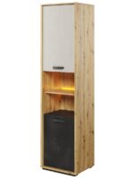 Κρεβάτι Qubic QB-12 90x200cm Natural & Graphite με φωτισμό LED.