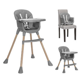 Καρεκλάκι φαγητού Vanilla 3in1 Grey Leather Lorelli: Παιδικό καρεκλάκι φαγητού 3 σε 1