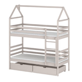 Κουκέτα Σπιτάκι Alex Cashmere, μασίφ ξύλο, με δύο συρτάρια αποθήκευσης.