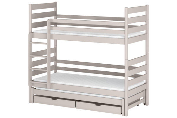 Κουκέτα Tomi Cashmere 90x200cm από μασίφ ξύλο, χωρίζεται σε δύο κρεβάτια.