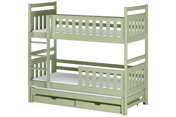 Κουκέτα Klara μασίφ ξύλο Cashmere 90×200cm, παιδική κουκέτα για τρία παιδιά.