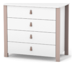 Βρεφική συρταριέρα Veres Monaco White & Cappuccino με αποσπώμενη αλλαξιέρα.