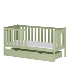 Κρεβάτι καναπές Alicia Cashmere με συρτάρια, κάγκελα, μασίφ ξύλο 80x180cm.