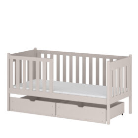 Kρεβάτι Καναπές Alicia Cashmere από μασίφ ξύλο με συρτάρια και κάγκελα.