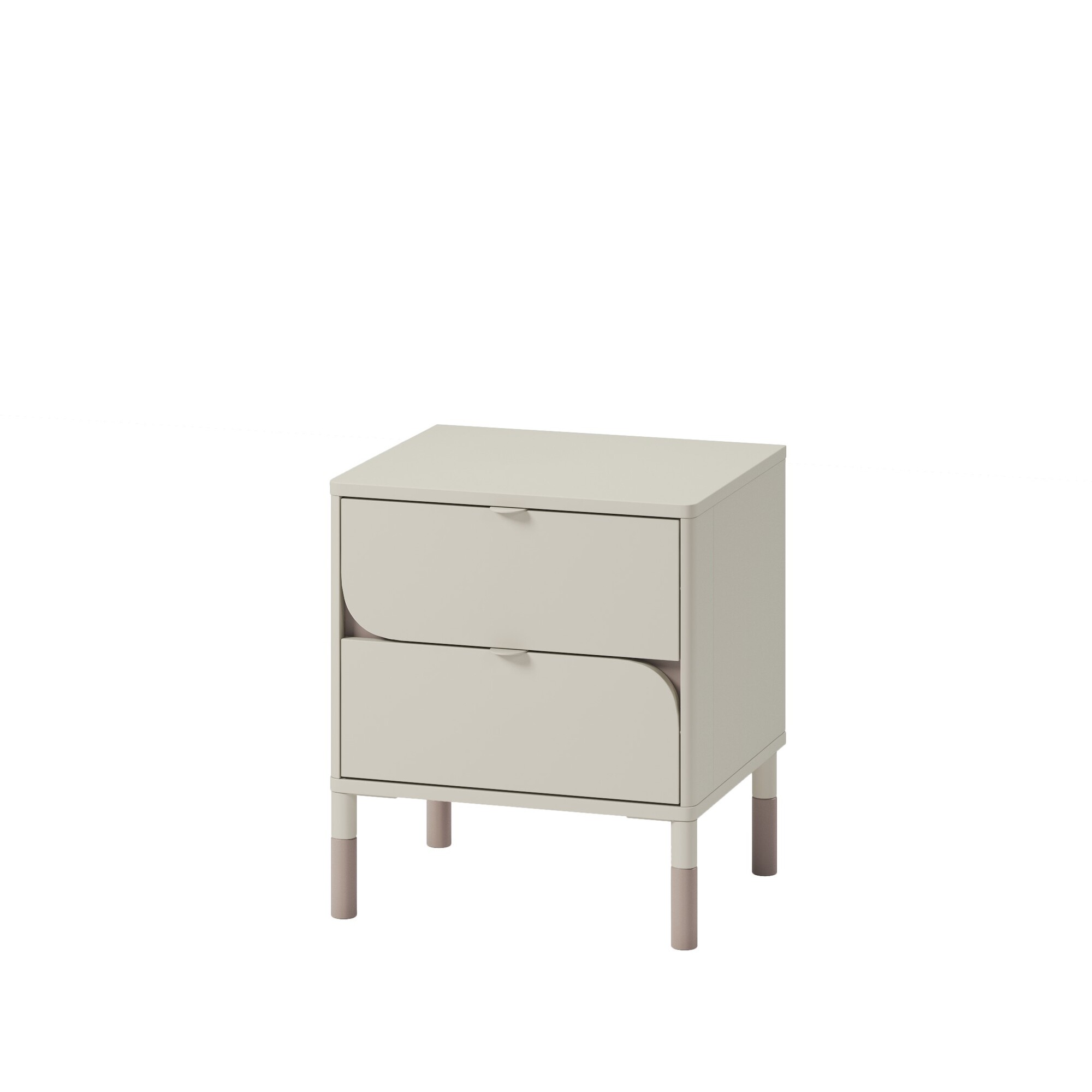 Κομοδίνο Harmony Cashmere HR-07: Μοντέρνο κομοδίνο με δύο συρτάρια σε χρώμα cashmere.