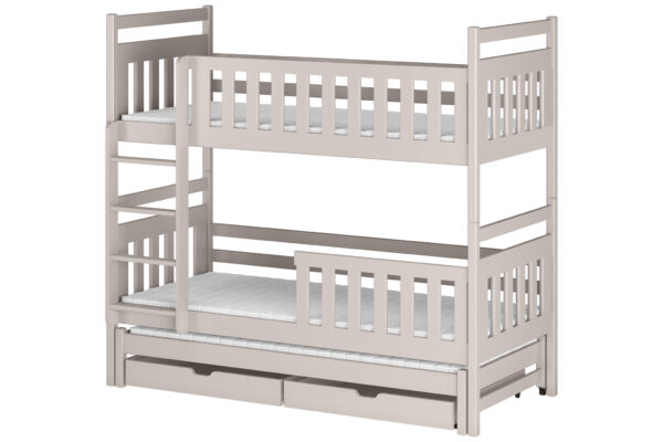 Κουκέτα Klara μασίφ ξύλο Cashmere 90x200cm, παιδική κουκέτα για τρία παιδιά.