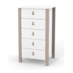 Βρεφική συρταριέρα Veres Monaco, 60cm, λευκή με καπουτσίνο λεπτομέρειες.