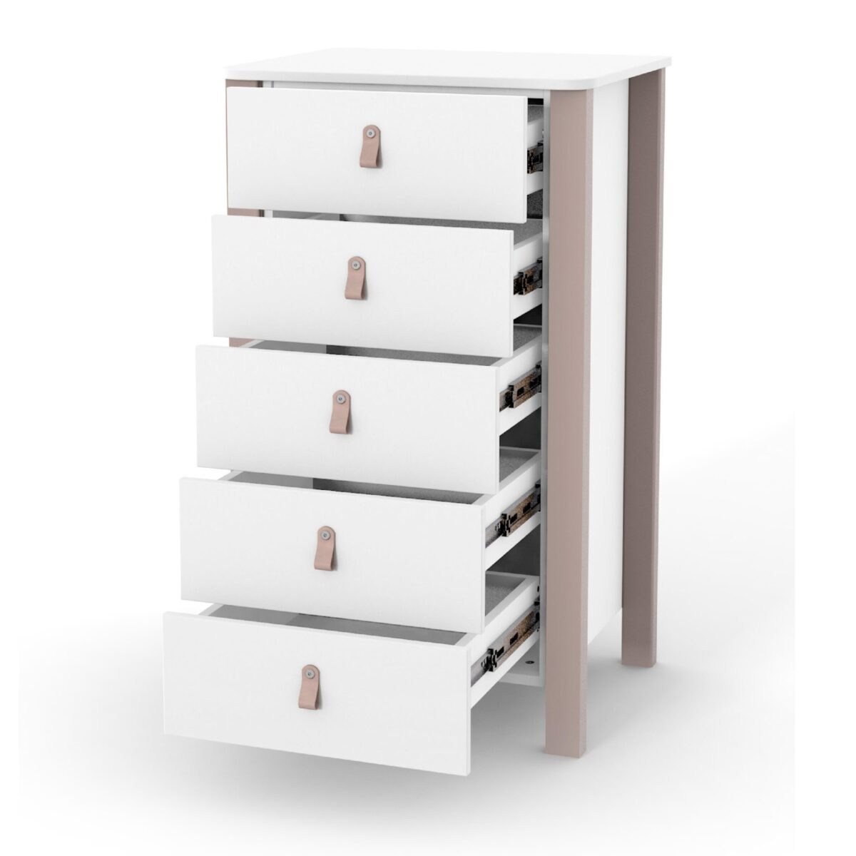 Βρεφική συρταριέρα Veres Monaco, 60cm, λευκή-cappuccino, ιδανική για το παιδικό δωμάτιο.