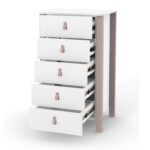 Βρεφική συρταριέρα Veres Monaco, 60cm, λευκή-cappuccino, ιδανική για το παιδικό δωμάτιο.