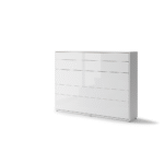Λευκή συρταριέρα Lenart Bed Concept BC-04-GLOSS με πέντε συρτάρια