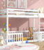 Παιδική κουκέτα Montessori PlayKid White από μασίφ ξύλο 90x190cm.