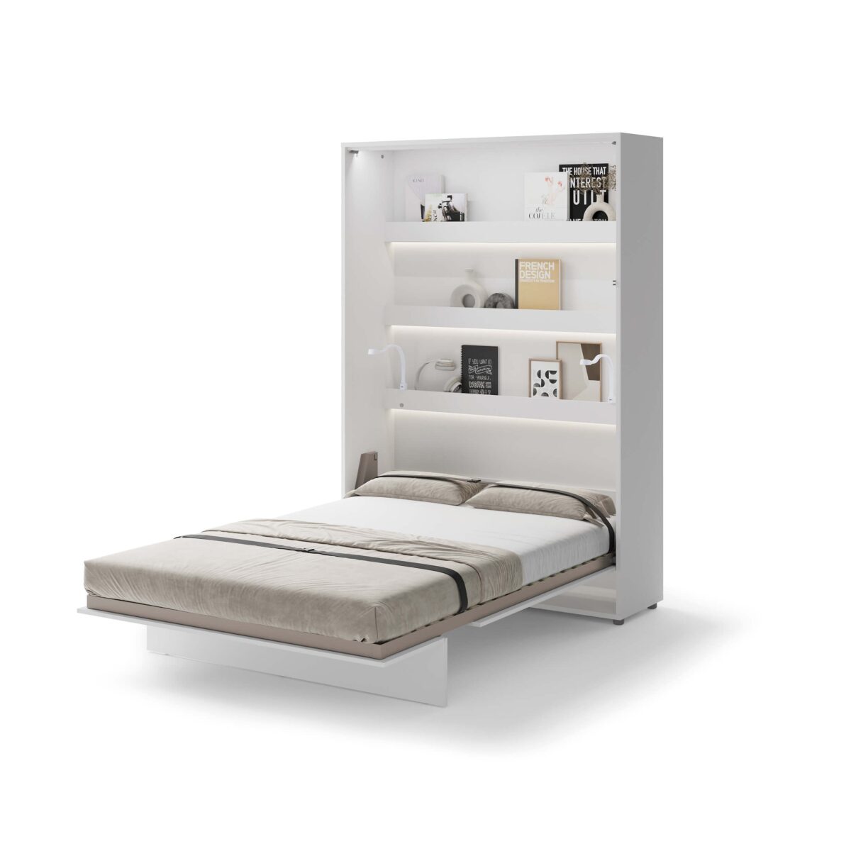 Lenart Bed Concept BC-01-WH λευκό διπλό κρεβάτι 140x200cm με αποθηκευτικό χώρο.