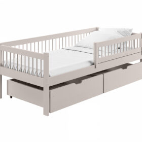 Κρεβάτι Καναπές Edi με συρτάρια από μασίφ ξύλο cashmere 90x200cm