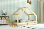 Κρεβάτι Παιδικό Montessori Domek 2 Natural 80×160cm: Ξύλινο παιδικό κρεβάτι.