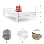 Λευκό κρεβάτι Dallas από ξύλο πεύκου με δώρο στρώμα 120x200x9cm.