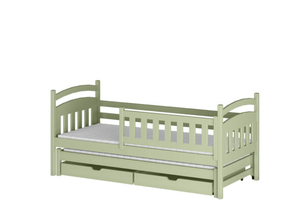 Κρεβάτι καναπές Galaxy με συρόμενο και συρτάρια από μασίφ ξύλο Olive.