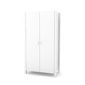 Λευκή δίφυλλη ντουλάπα Veres Monaco: κομψή και λειτουργική για το παιδικό δωμάτιο.