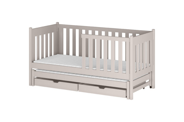 Καναπές Kaja, συρόμενος, με κάγκελα 54cm, από μασίφ ξύλο cashmere, 90x200cm.