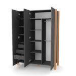 Ντουλάπα  Τρίφυλλη  Anthracite & Natural  Veres Monaco - Image 5