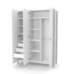 Ντουλάπα  Τρίφυλλη  White & Grey  Veres Monaco - Image 3