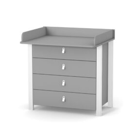 Βρεφική συρταριέρα Veres Monaco γκρι-λευκή 90cm με αποσπώμενη αλλαξιέρα.