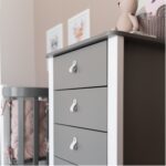 Βρεφική Συρταριέρα Veres Monaco γκρι και λευκή, ύψους 60cm.