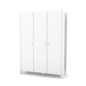 Λευκή τρίφυλλη ντουλάπα Veres Monaco: κομψή και λειτουργική για το παιδικό δωμάτιο.