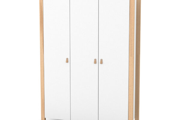 Ντουλάπα Τρίφυλλη White & Natural Veres Monaco