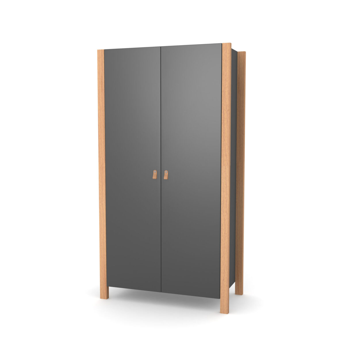 60 Ντουλάπα Δίφυλλη   Anthracite & Natural  Veres Monaco - Image 1