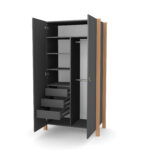 Ντουλάπα Δίφυλλη   Anthracite & Natural  Veres Monaco - Image 3
