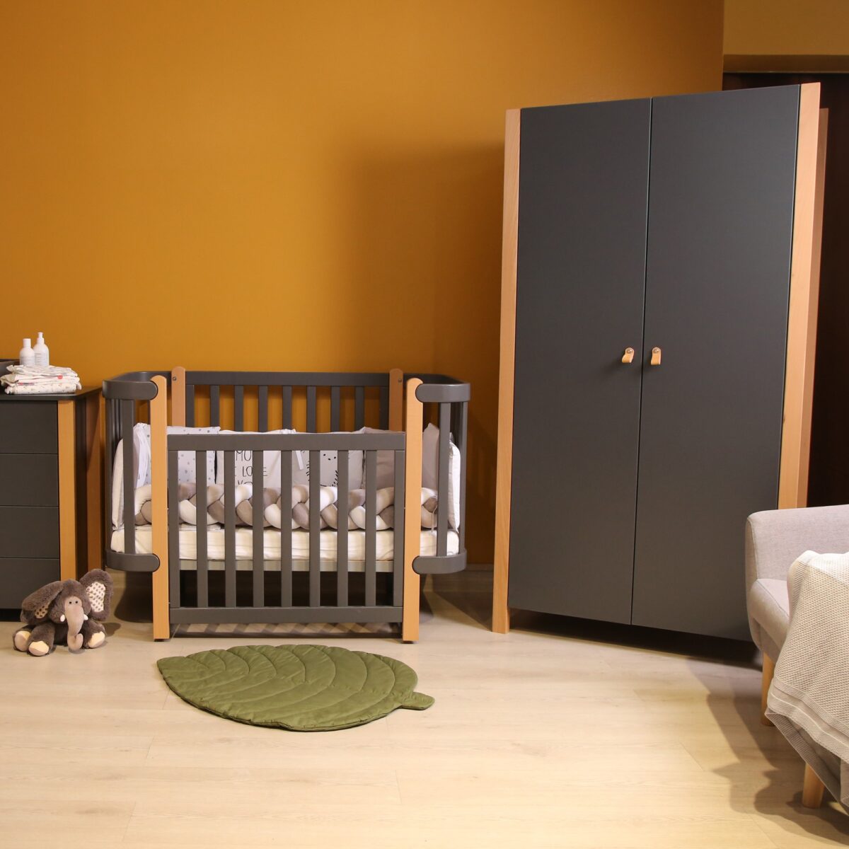 62 Ντουλάπα Δίφυλλη   Anthracite & Natural  Veres Monaco - Image 4
