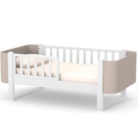 Βρεφικό κρεβάτι Veres Monaco Velour 80×160 cm λευκό με βελούδινα πλαϊνά